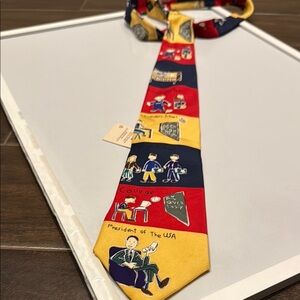 Colorful Novelty Tie with Educational Theme “Save the Children”